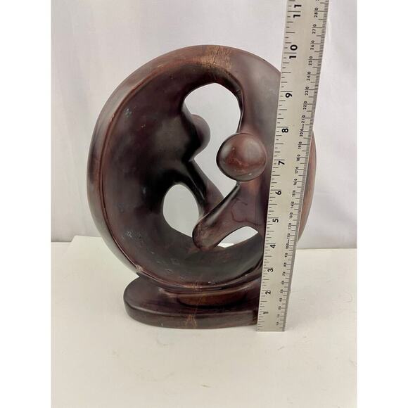 VTG Embrace Circle Stone Abstract Sculpture Mid Century Kenya Made 10" MCM Love - Picture 2 of 16